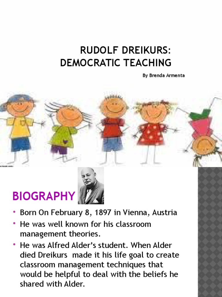 Brenda Rudolf Dreikurs Theorist PDF Classroom Management Behaviorism