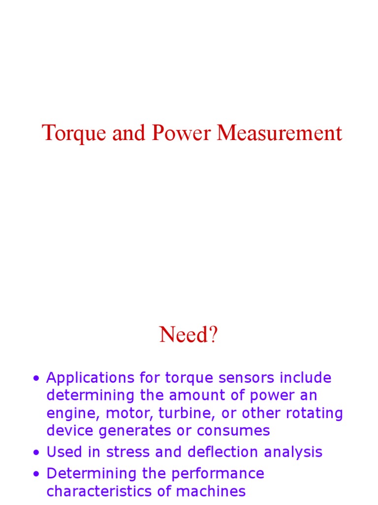 Torque And Power Measurement – Torque and Power Measurement – BVMEM