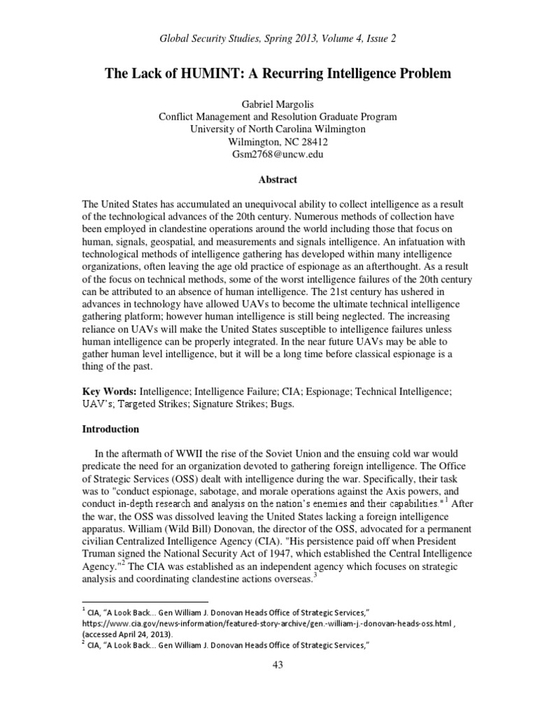 US Neglects HUMINT Focuses On Tech | PDF | Signals Intelligence ...