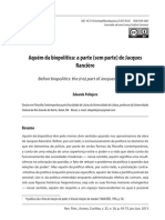 Eduardo Pellejero, Aquém Da Biopolítica, A Parte (Sem Parte) de Jacques Rancière (Revista Aurora)