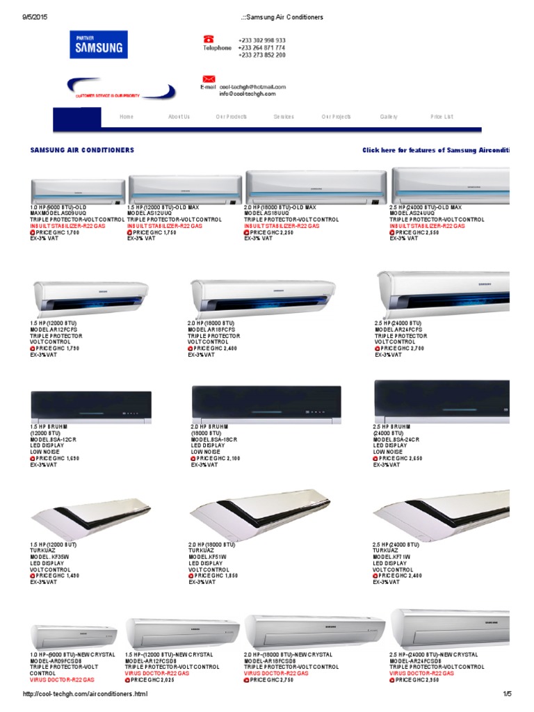 Samsung Air Conditionershp Air Conditioning Refrigerator