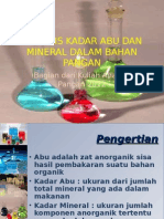 Analisis Kadar Abu Dan Mineral Dalam Bahan Pangan