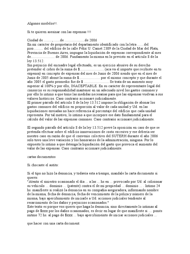 Modelos de Carta Documento. | PDF | Derecho laboral | Salario