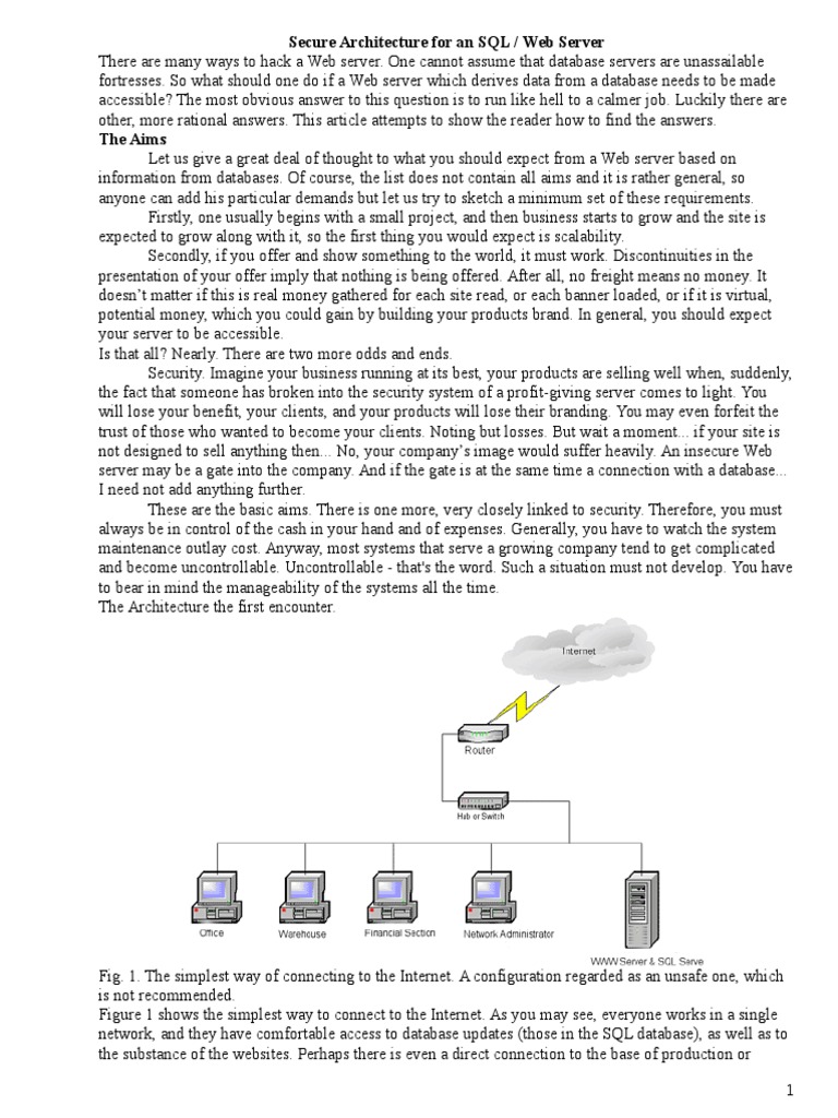 ISecure Architecture For An SQL | PDF | Computer Network | Cyberspace