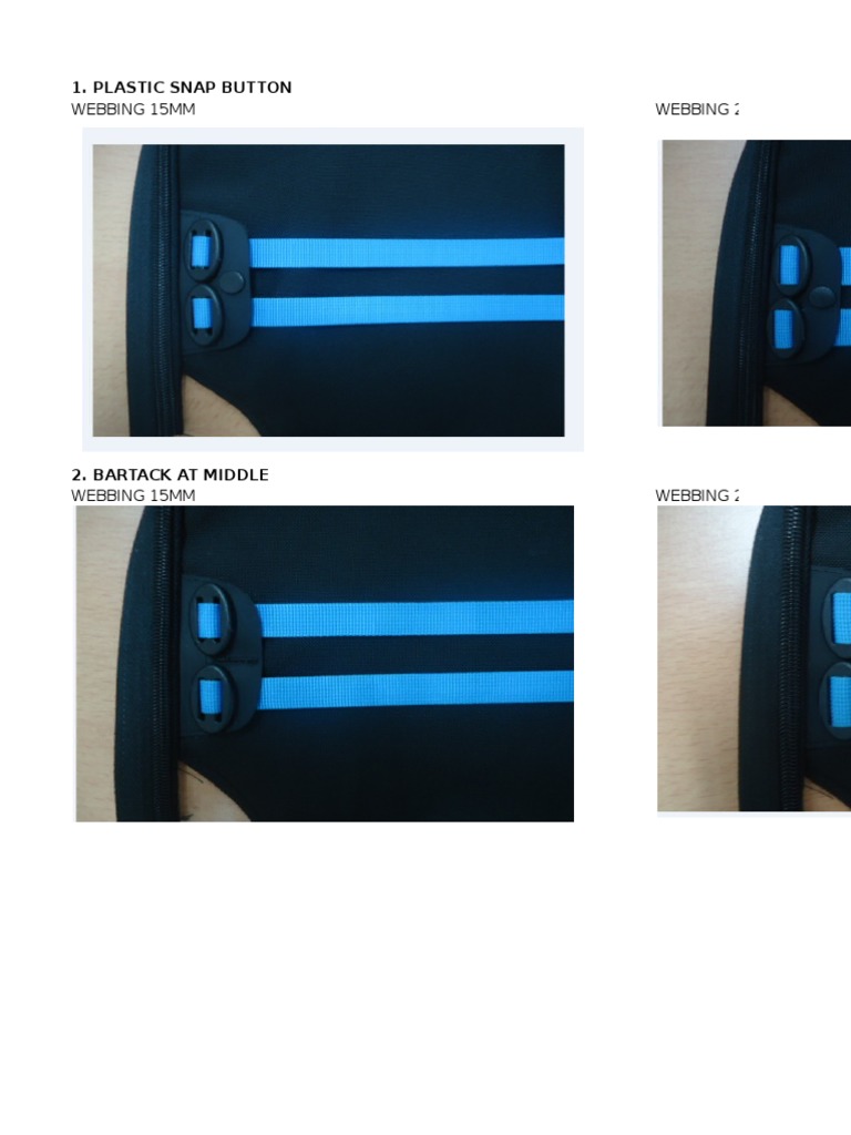 Plastic Snap Button & Bartack Webbing | PDF