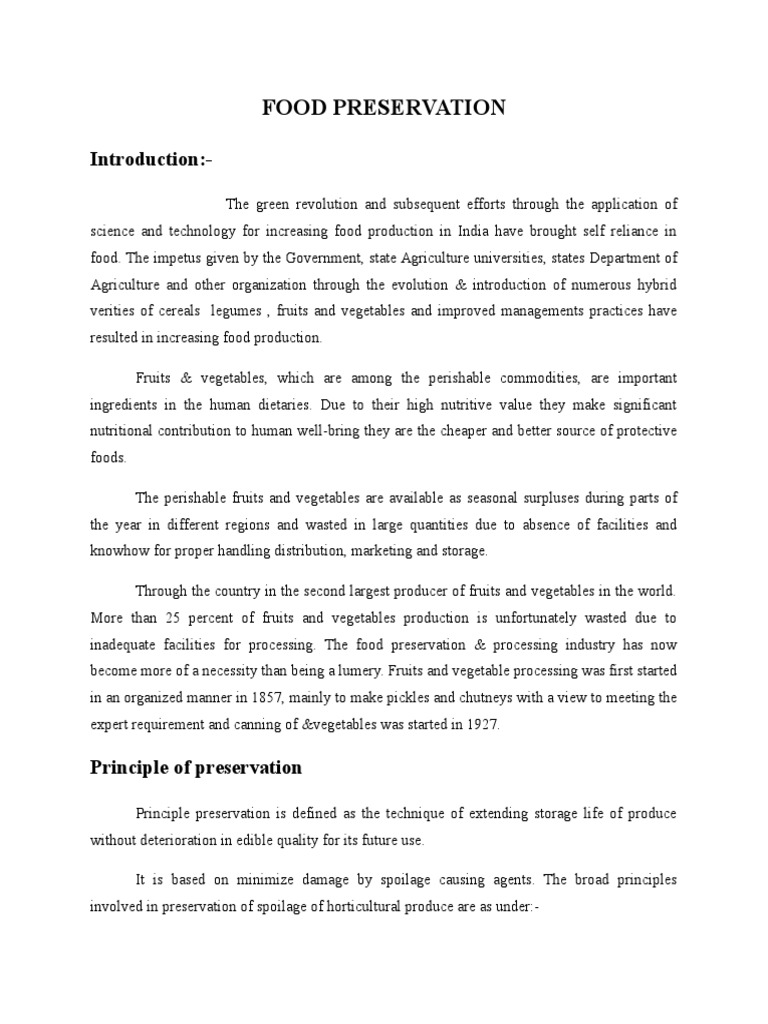 Food Preservation PDF Fruit Preserves Food Preservation