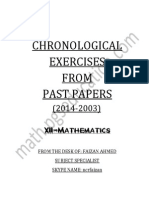 Chronological Exercises From Past Papers: XII-Mathematics