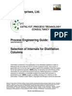 Selection of Internals for Distillation Columns