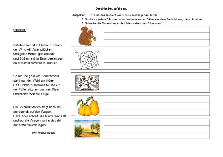 Herbst Gedicht
