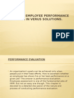 A Study On Employee Performance Evaluation in Verus
