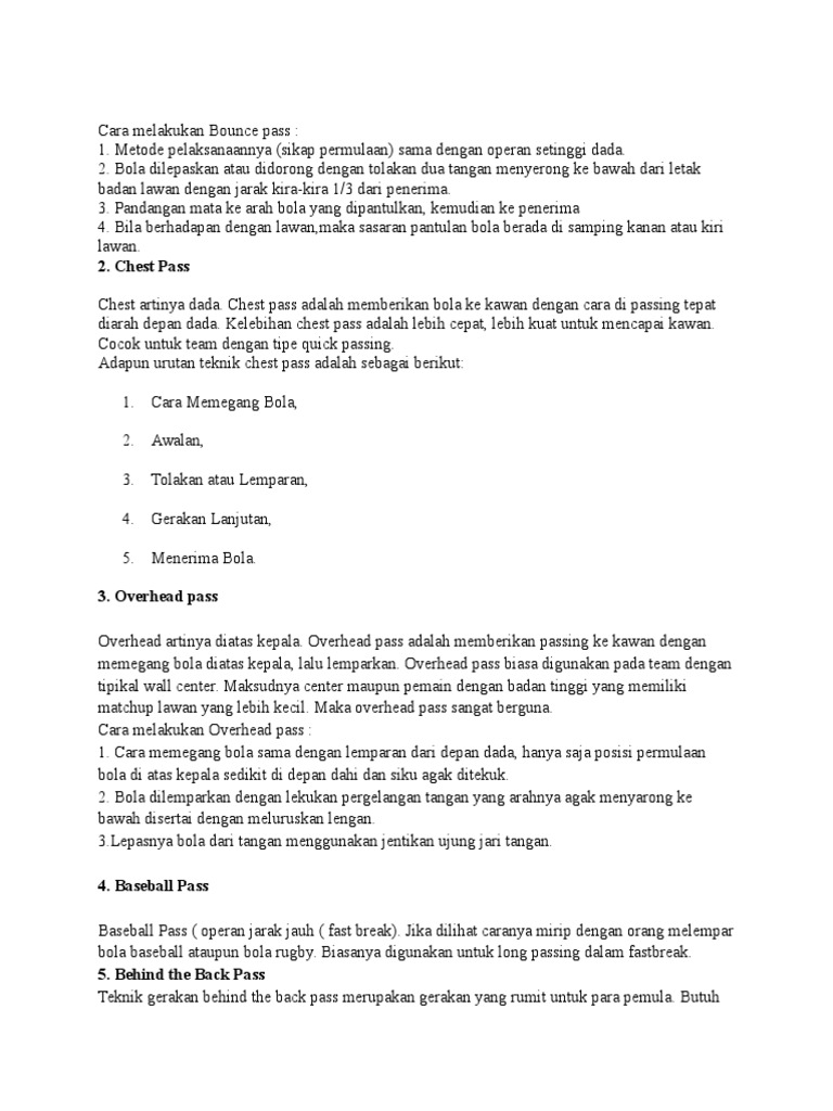 Cara Melakukan Bounce Pass Pdf