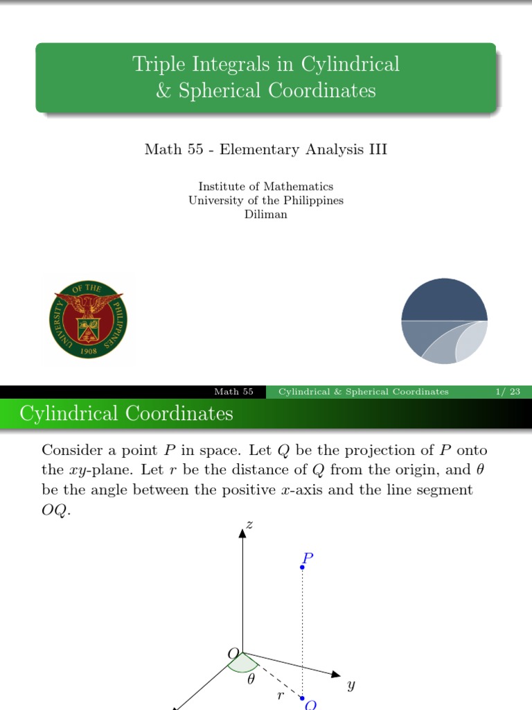 11 Cylindrical and Spherical Coordinates - Handout | PDF | Sphere ...