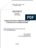 (368075538) 92663063 Referat Criminologie Infracţiunile Cibernetice in Contextul Globalizării (1) (1)