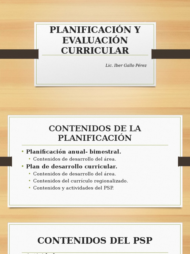 Planificación y Evaluación Curricular | PDF | Plan de estudios | Universo