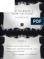 How To Write A "How-To Guide": Susie Rooda Lee 2015