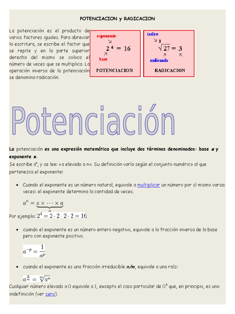 Potenciacion ,Radicacion,Logaritmo y Proporcionalidad