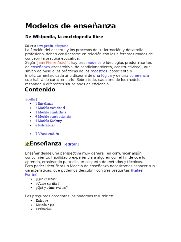 Modelos de Enseñanza | PDF | Constructivismo (filosofía de la educación ...
