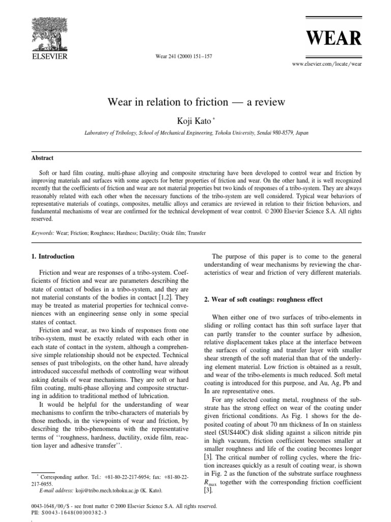 Wear and Friction Mechanisms Review | PDF | Technology & Engineering