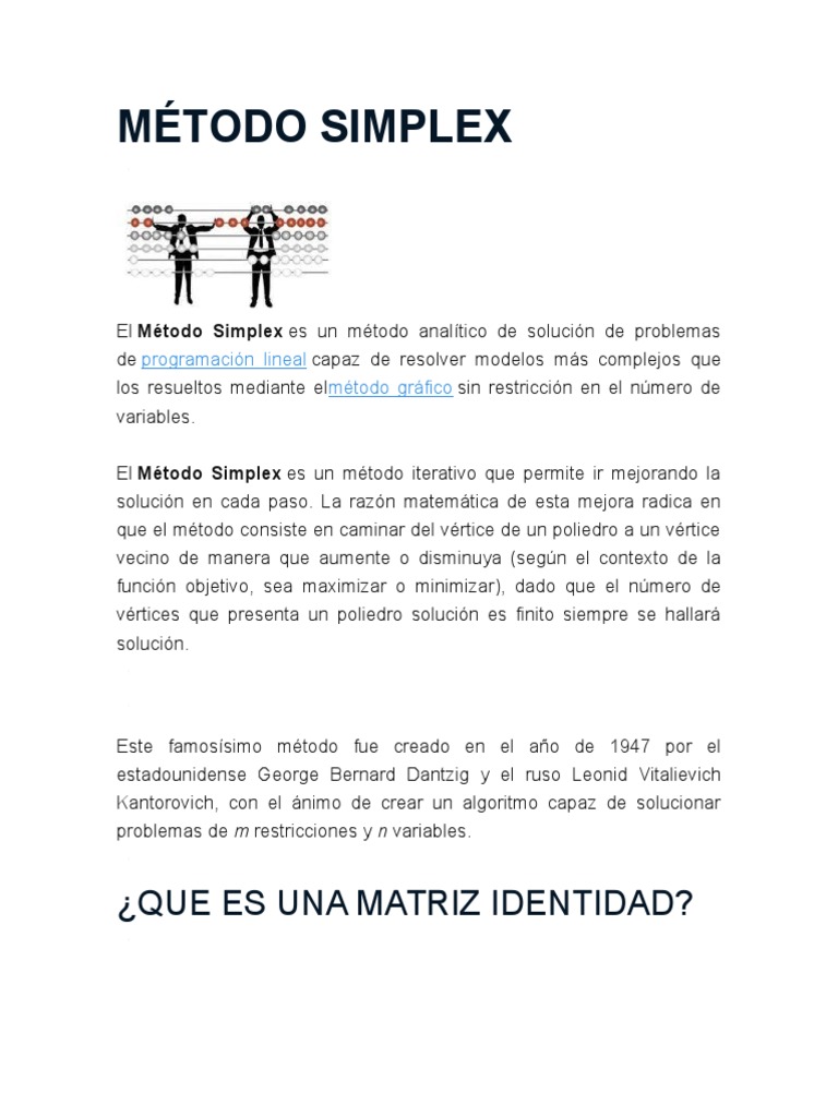 Método Simplex en Programación Lineal | PDF | Matriz (Matemáticas ...