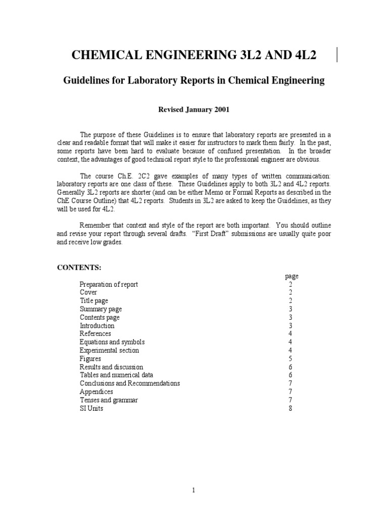Guidelines For Laboratory Reports PDF Mole (Unit) Viscosity