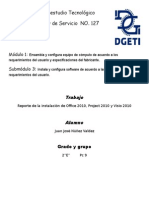 Reporte de Instalacion de Office 2010, Projec 2010. Visio 2010
