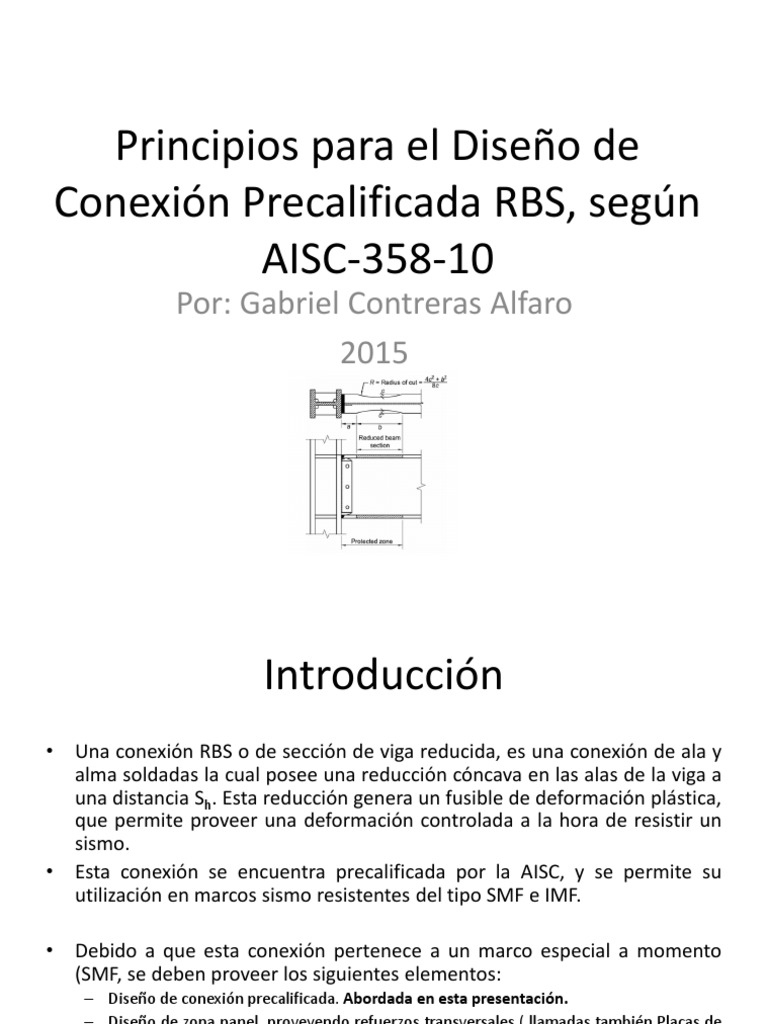 Diseño de Conexiones RBS AISC 358-10 | PDF | Soldadura | Construcción