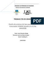 Diseño de Antenas de Tipo Parche Para Un Transceptor WiMAX Basado en El Chip MAX2838