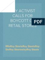 GAY ACTIVIST CALLS FOR BOYCOTT OF RETAIL STORES