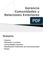 Gerencia Comunidades y Relaciones Exteriores