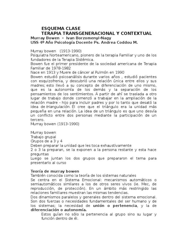 Esq Ter. Transgeneracional y Contextual | PDF | Familia | Las emociones