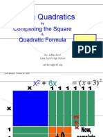 Solving Quadratics: Completing The Square Quadratic Formula
