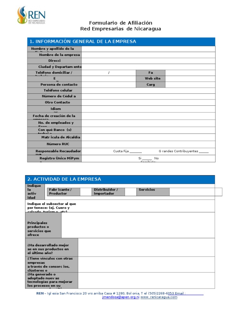 Formulario Ren | PDF