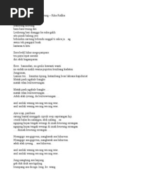 Lirik Lagu Bangbung Hideung