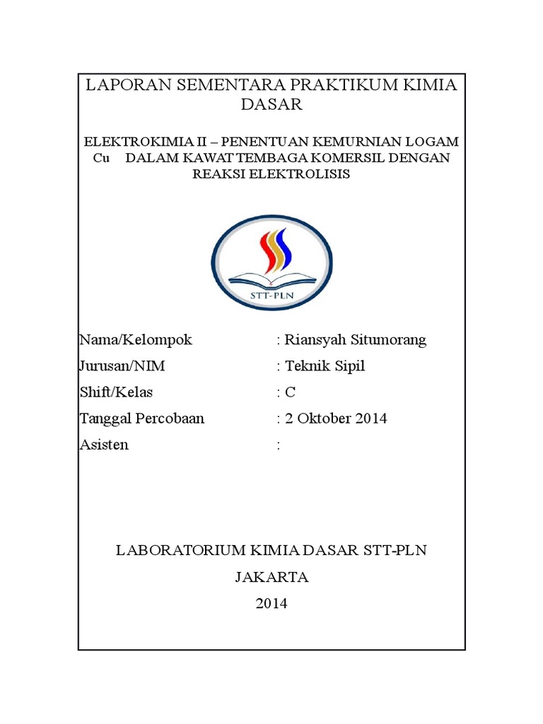 Laporan Sementara Praktikum Kimia Dasar