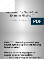 Reviewer For Semi-Final Exam in Filipino 7 Auto