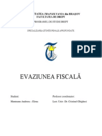 Evaziunea Fiscala - Infractiuni in Legi Speciale