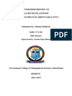 Internship Report On Allied Bank Limited Mall Road Branch Abbottabat (0707)