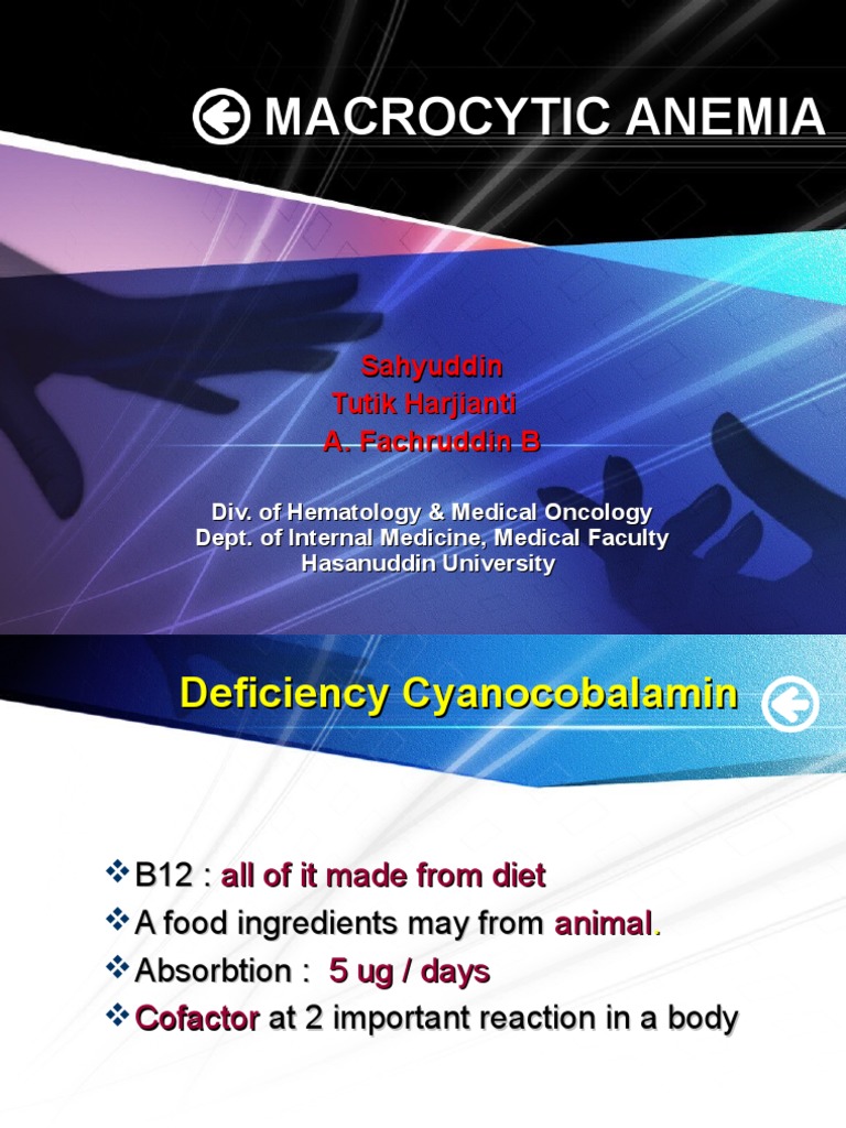 Macrocytic Anemia (New) PDF Anemia Vitamin B12