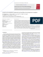 Growth and Metabolites Production by Penicillium Brevicompactum in Yoghurt