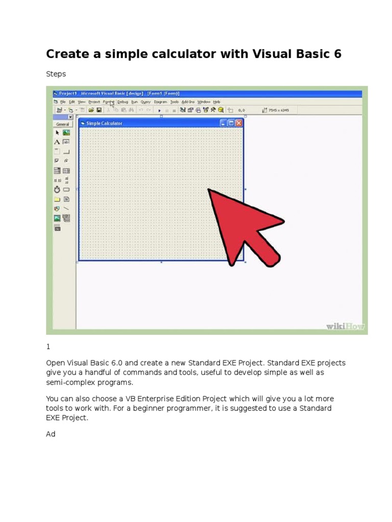 Create A Simple Calculator With Visual Basic 6 | PDF | Computer ...
