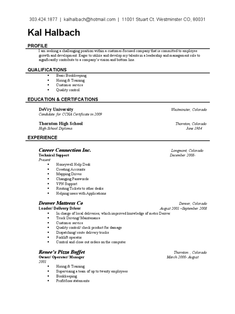 Kal S Resume1 Information Technology Computing