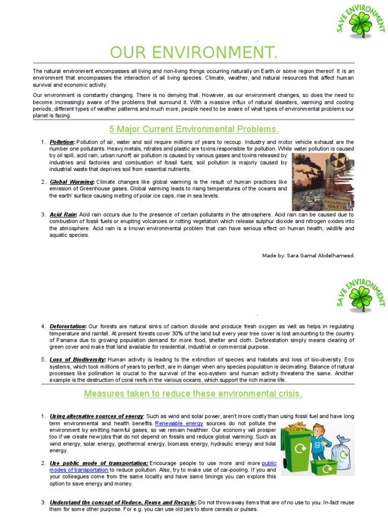 Environment Research | PDF | Natural Environment | Global Warming
