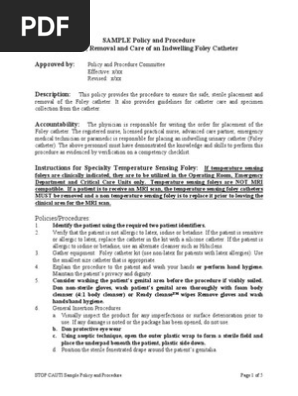 Sample Policy and Procedures