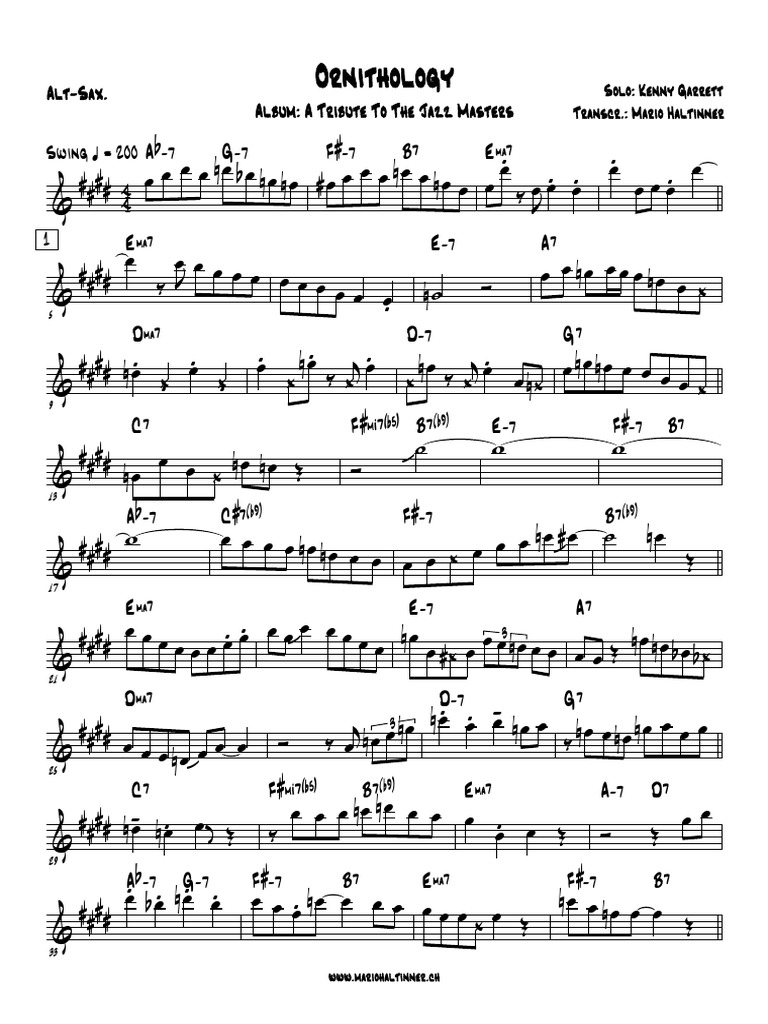 Kenny Garrett Ornithology AltSax.