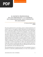 El Secreto Profesional de Los Periodistas y La Empresa...