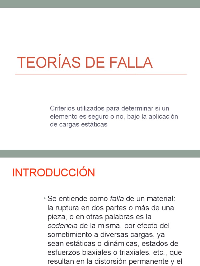 Teorias De Falla Carga Estatica Pdf Mecanica Clasica Química