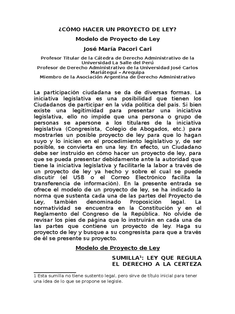 Cómo Hacer Un Proyecto de Ley | Bill (ley) | Ley administrativa