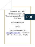 Heidegger Martin - Introduccion a La Fenomenologia de Hegel