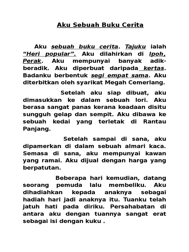 Aku Sebuah Buku Cerita Baru Pdf