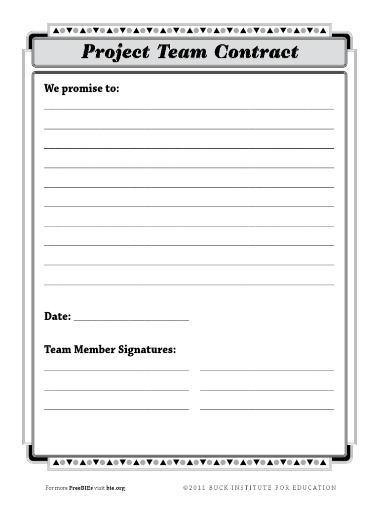 Freebies k5 Team Contract Template | PDF